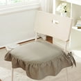 thumbnail image 1 of Honmine French Cotton Simple Seat Cushion,Fabric Not-Slip Soft Chair Pad,Ruffled Skirt Seat Cover with Ties an Cotton Filled for Wooden Dinner Chair, 1 of 7