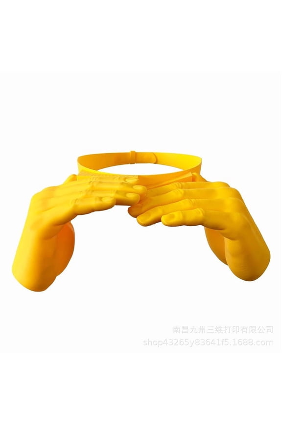 Funny Hands Sun Visor Hat, Yellow Hand Shaped Sunshade Cap Adjustable, Summer Protection Visor for Party, Festival, Outdoor Activities, Unisex