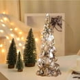 thumbnail image 1 of Honmine Gold Mercury Glass Christmas Tree Set of 1, Light up Christmas Trees for Holiday Tabletop Centerpiece Mantel Decor, 1 of 6