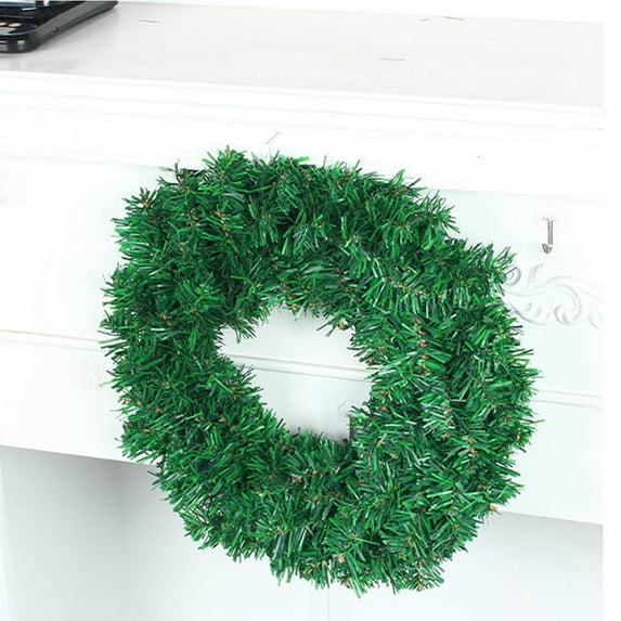 Honmine Green Christmas Wreath for Front Door, DIY Plain Wreaths for Xmas Wreath Decor, Wall Hanging Front Door Artificial Christmas Wreaths Making Supplies for Outdoor Indoor Decoration