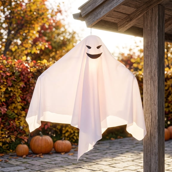 Honmine Halloween Ghost Hanging Decorations, White Spooky Pendant for Room Setup, Party Venue Atmosphere Ornament for Wall, Window, Door