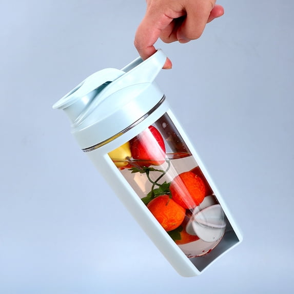 Honmine Handheld Sports Water Cup, 17 fl oz Protein Shaker Bottle with Water Capacity Scale, Mixer Wire Ball for Smoothies, Pre Workout, Dishwasher Safe