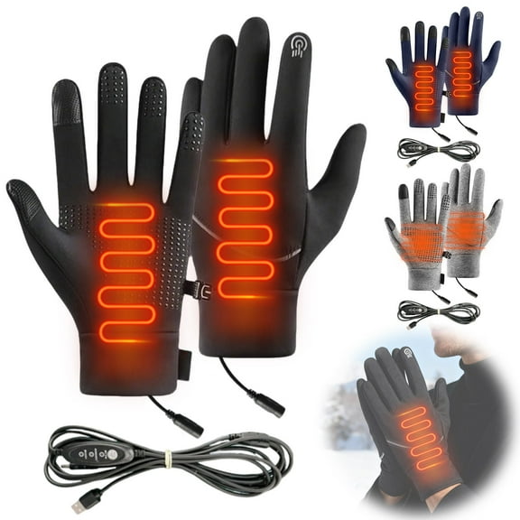 Honmine Heated Gloves for Cold Weather, Rechargeable Electric Heating Gloves with Adjustable Warmth, Battery Powered Thermal Gloves for Outdoor Work, Hiking, Motorcycling