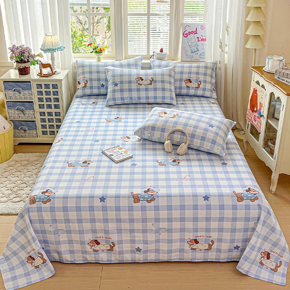 Honmine Heavy Duty Bed Sheets, Thick Breathable and Non-slide Printed Sheets, for Student Dormitories, Wrinkle Resistant Fabric for Twin, Full Bed