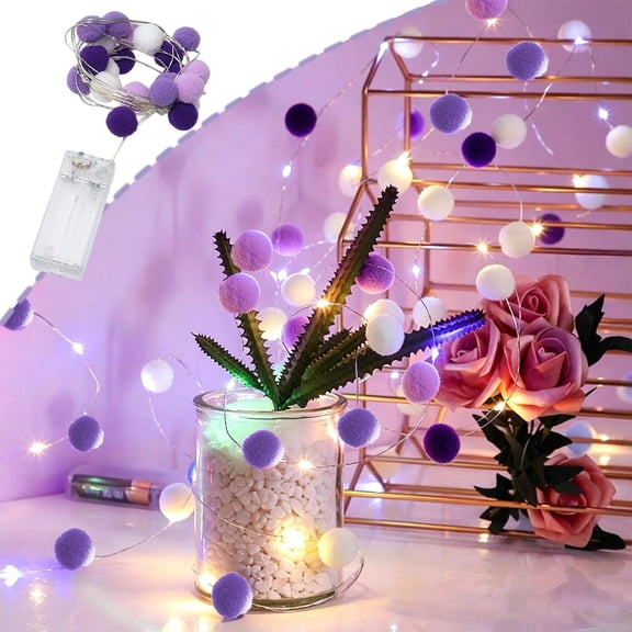 Honmine LED Cotton Ball Lights, Copper Wires String Lights for Room Decor, Yarn Ball String Lights for Birthdays Weddings Holidays, Twinkling Fairy Lights for Mantel, Window, Balcony (6.5ft