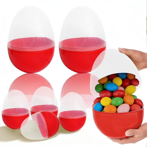 Honmine Large Easter Egg, 11.8 Inch Open Top Plastic Egg, Fillable Decoration for Party, Gift Basket Filler, Holiday Display