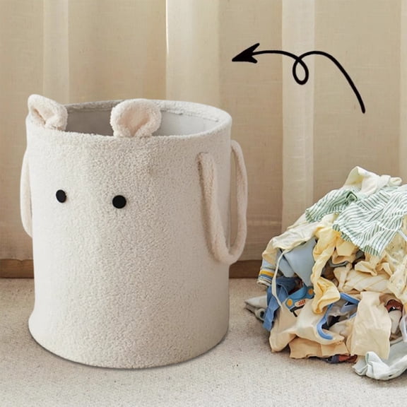 Honmine Laundry Basket, Foldable Dirty Clothes Hamper with Protective Sisal Rope Handle, Large Capacity for College Dorm, Bathroom, Bedroom, 15x15x20 in