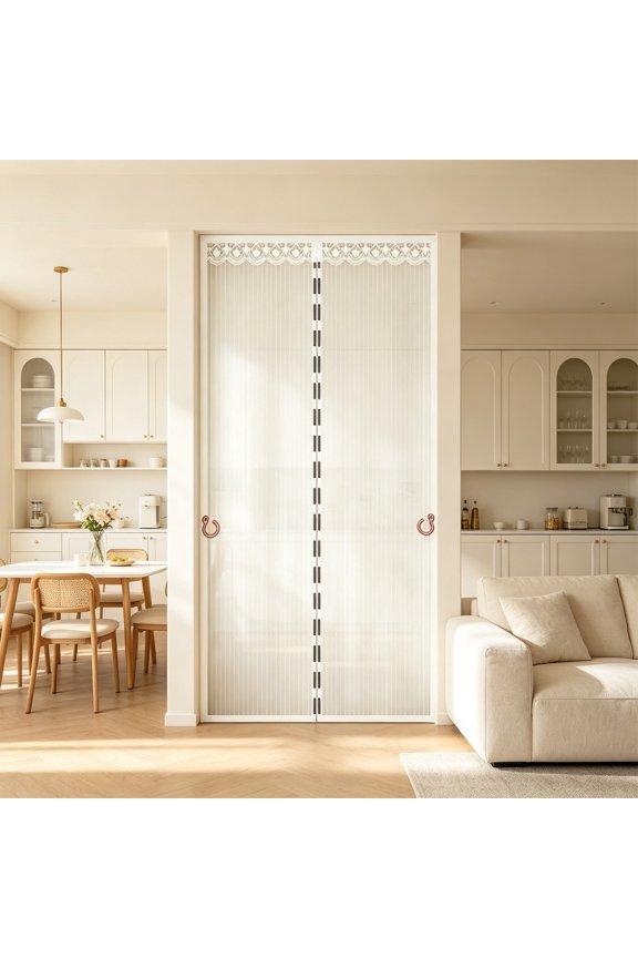 Magnetic Screen Door Heavy Duty, Self Sealing Fiberglass Mesh Curtain with Full Frame Magnet, Hands Free Snaps Shut, Keep Out Bugs, Pet Friendly, 36x80 Inch