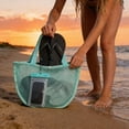 thumbnail image 1 of Honmine Mesh Beach Bag, Handheld Seashell Storage Tote with Drawstring, Large Capacity Net Bag for Pool Travel Summer Vacation, 1 of 6