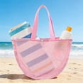 thumbnail image 1 of Honmine Mesh Beach Bag, Handheld Seashell Storage Tote with Drawstring, Large Capacity Net Bag for Pool Travel Summer Vacation, 1 of 6
