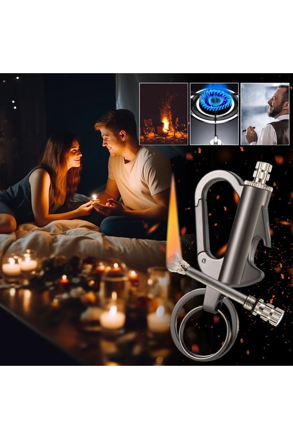 Metal Keychain Lighter, Portable Fire Starter with Secure Carabiner Clip, Everyday Carry Tool for Outdoor Activities, Emergency Use, Daily Needs