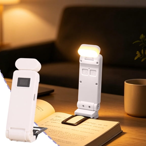 Honmine Mini Desk Lamp USB Rechargeable, Clip Portable Bookmark Night Light, LED Reading Eye-Friendly Clip On Lamp for Bed, Desk, Laptop, Keyboard, Book