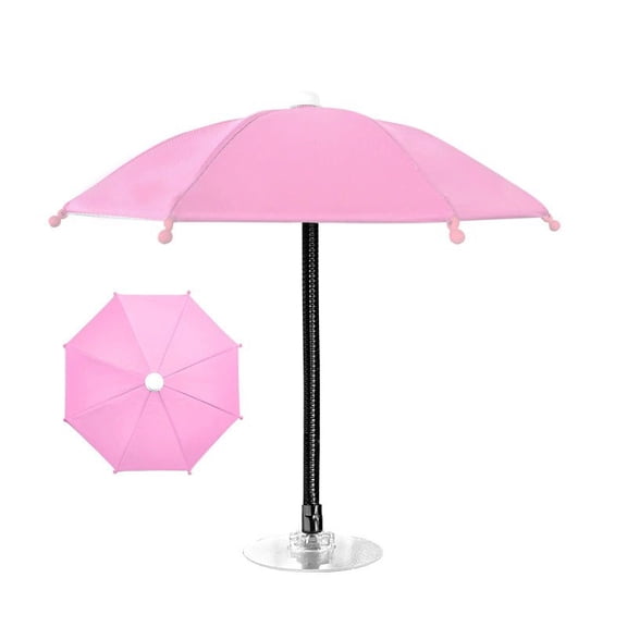 Honmine Mini Printed Umbrella for Car, Mobile Phone Umbrella Owner Sunshade for Navigation, Windshield Sunscreen Anti-Reflective Small Umbrella for Dashboard, Cup Holder