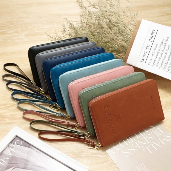 Honmine Multi-Functional RFID Passport Wallet, Passport Holder Covers Case with Safe Zipper, Passport Wallet For Travel