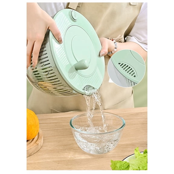 Honmine Multifunctional Salad Set 6 in 1, Manual Salad Dryer with Julienne and Juicer Attachments, Kitchen Food Prep Tool for Vegetable Chopper