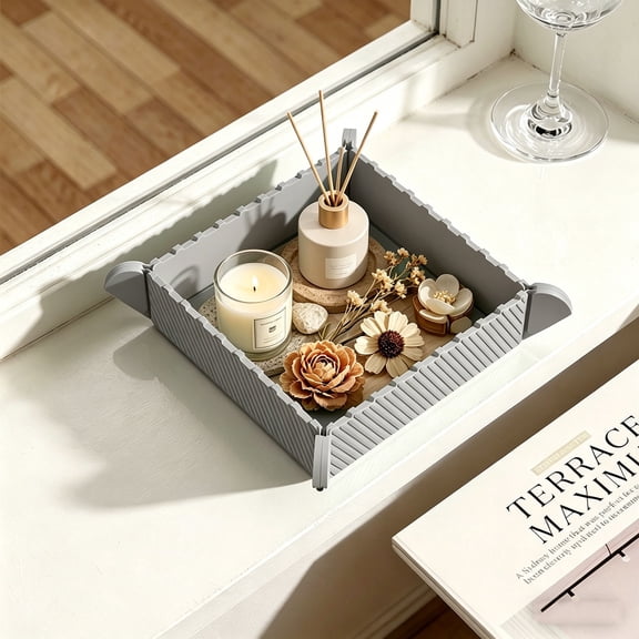 Honmine Multifunctional Silicone Trivet Foldable Storage Box Heat Resistant, Magnetic Trivet Mat Non Slip Hot Pad, Outdoor Foldable Cutting Board Reusable Kitchen Organizer
