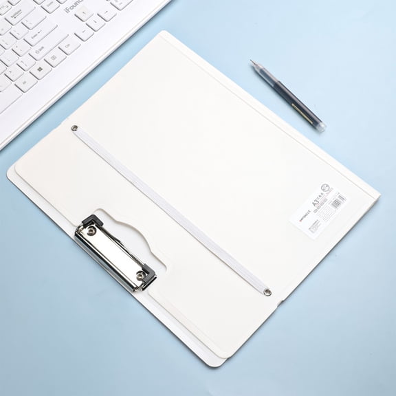 Honmine Singles A3 File Folder, Plastic Document Holder with Clip for Exams and Papers, Storage Portfolio for Office and School, Letter Size