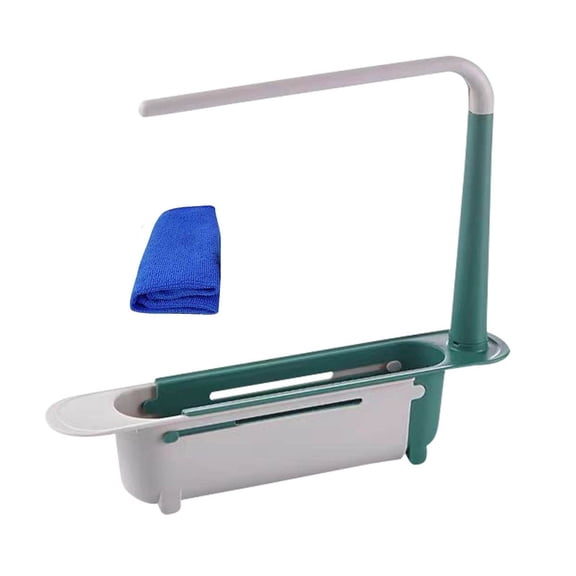 Honmine Sink Telescopic Shelf, Kitchen Supplies Multi-Functional Pull-Out Storage Rack, Can Hang Sink Dishwashing Cloth Rack for Under Sink, Cabinet, Counter