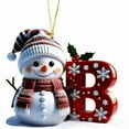thumbnail image 1 of Honmine Snowman Christmas Ornaments, Cute Personalized Letter Tree Decorations, 2D Acrylic Hanging Pendants for Indoor Xmas Tree, Home, Holiday Display, 1 of 1