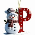 thumbnail image 1 of Honmine Snowman Christmas Ornaments, Cute Personalized Letter Tree Decorations, 2D Acrylic Hanging Pendants for Indoor Xmas Tree, Home, Holiday Display, 1 of 1