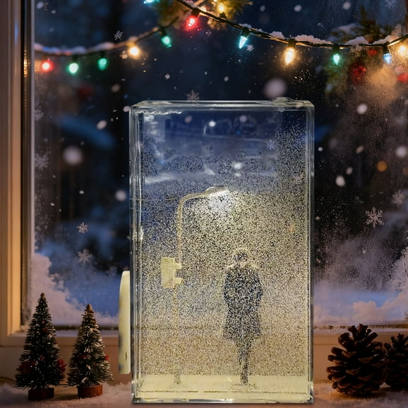 Honmine Snowy Night Light, Flowing Snow Scenery LED Lamp with Handmade Design, Decorative Gift for Home, Desk, Ambient Lighting