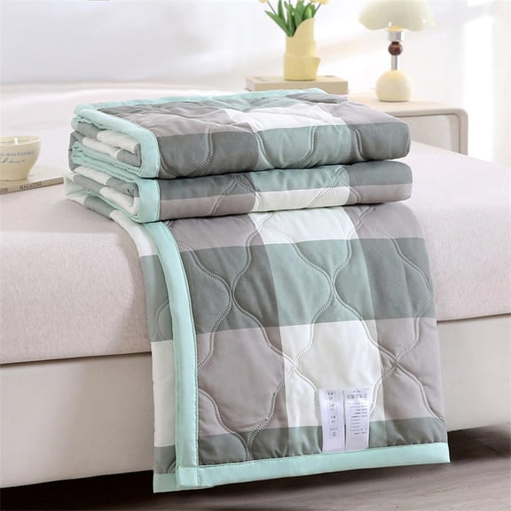 Honmine Summer Cool Quilt, Washed Cotton Thin Blanket for Air Conditioner, Machine Washable Lightweight Quilt 59x79 Inch for Bedroom, Guest Room, RV