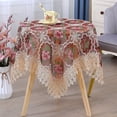 thumbnail image 1 of Honmine Tablecloth Embroidery Lace, Household Coffee Table Cover Towel, Small Round Gauze Cloth for Air Conditioner, Cross Stitch Decorative Fabric, 1 of 6
