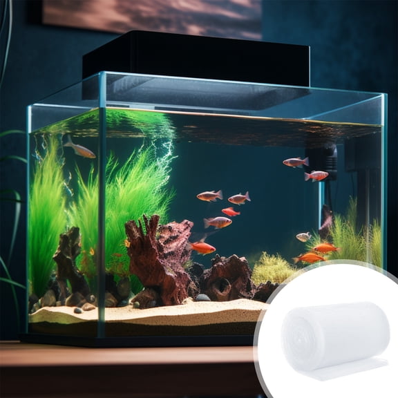 Honmine Thickened and Densified White Aquarium Filter, Reusable and Washable Purification Filter Material, 1 Meter Long Filter Media for Fish Tank Water Cultivation