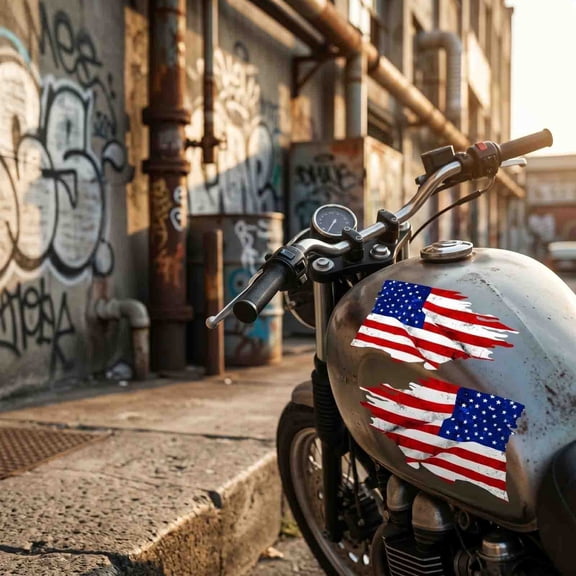 Honmine USA Flag 2-piece Car Rearview Mirror Vinyl, Waterproof Sticker for Motorcycles, Patriotic Decal for Side Mirror, Helmet, Laptop, Window