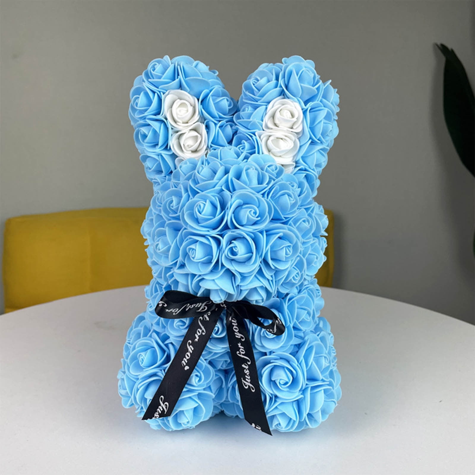 Honmine Valentine's Day Foam Bunny Gift, Simulation Rose Embrace Rabbit ...