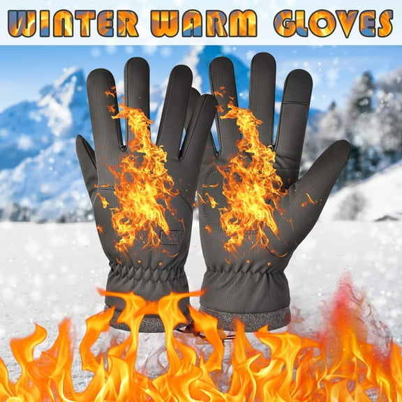 Honmine Warm Winter Outdoor Gloves, Windproof Waterproof Touchscreen Design, Anti Slip Sports Gloves for Riding, Activities, Cold Climate