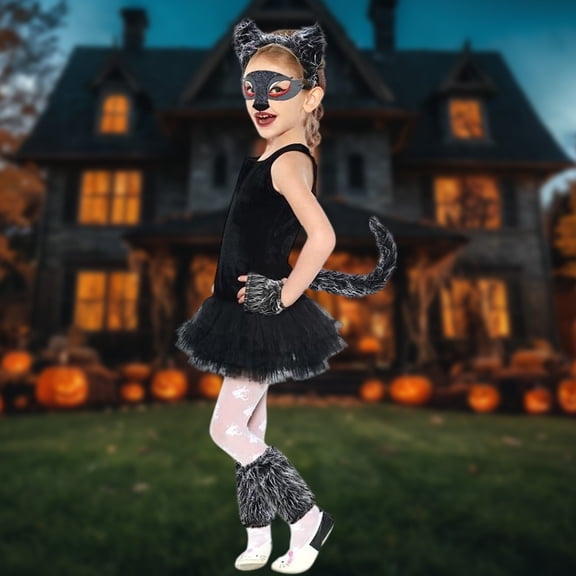 Honmine Werewolf Wolf Costume Set with Ear Headband, Gloves Tail and Mask for Halloween, Animal Dress Up Accessories for Adults and Teens, One Kit