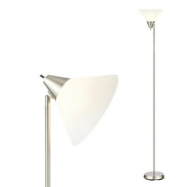 HonoDing 71"Floor Lamp  Adjustable Head Arcylic Shade Floor Light Satin Nickel