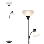 HonoDing 72-inch Black Adjustable Dual Floor Lamp with Reading Light for Living Room Bedroom Office
