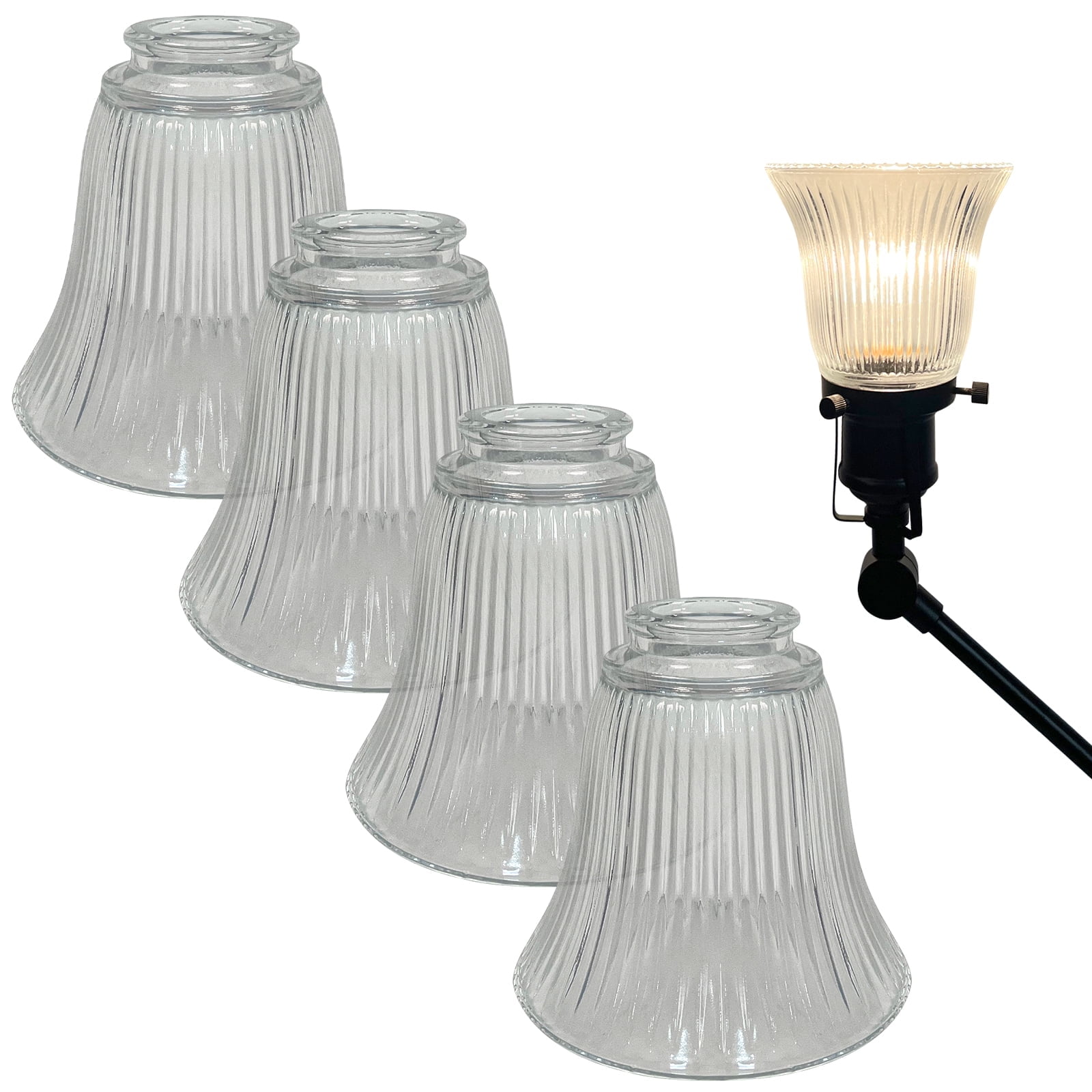 HonoDing Ceiling Fan Light Cover Set of 4, Chandelier Glass Replacement ...