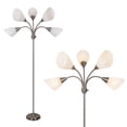 thumbnail image 1 of HonoDing 68-Inch Medusa Floor Lamp for Bedroom –  Floor Lamps with Adjustable Arm with 5 White Acrylic Shades, No Bulb(Satin Nickel), 1 of 10