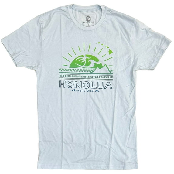 Honolua Surf Co. Men's Hi-Hono Sun Rise Tee T-Shirt (Small, Light Blue)