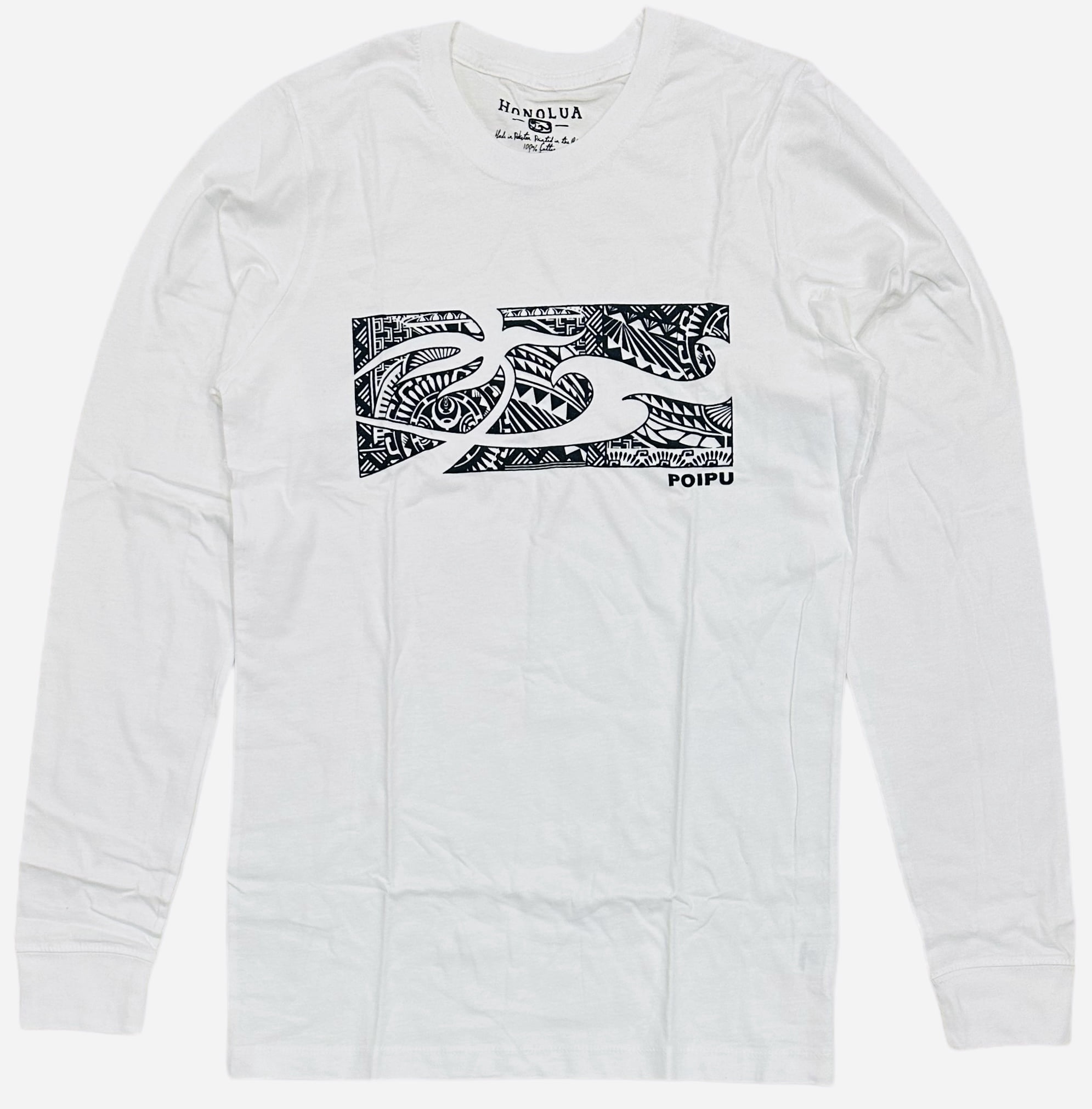 Honolua Surf Co. Men's Po-Uhi Poipu Long Sleeve Tee T-Shirt (Small, White)