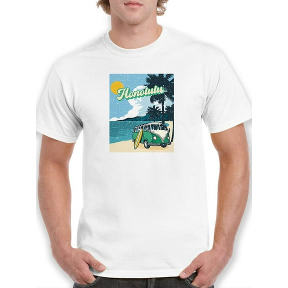 Honolulu Beach T-Shirt Men -Smartprints Designs, Male x-Large