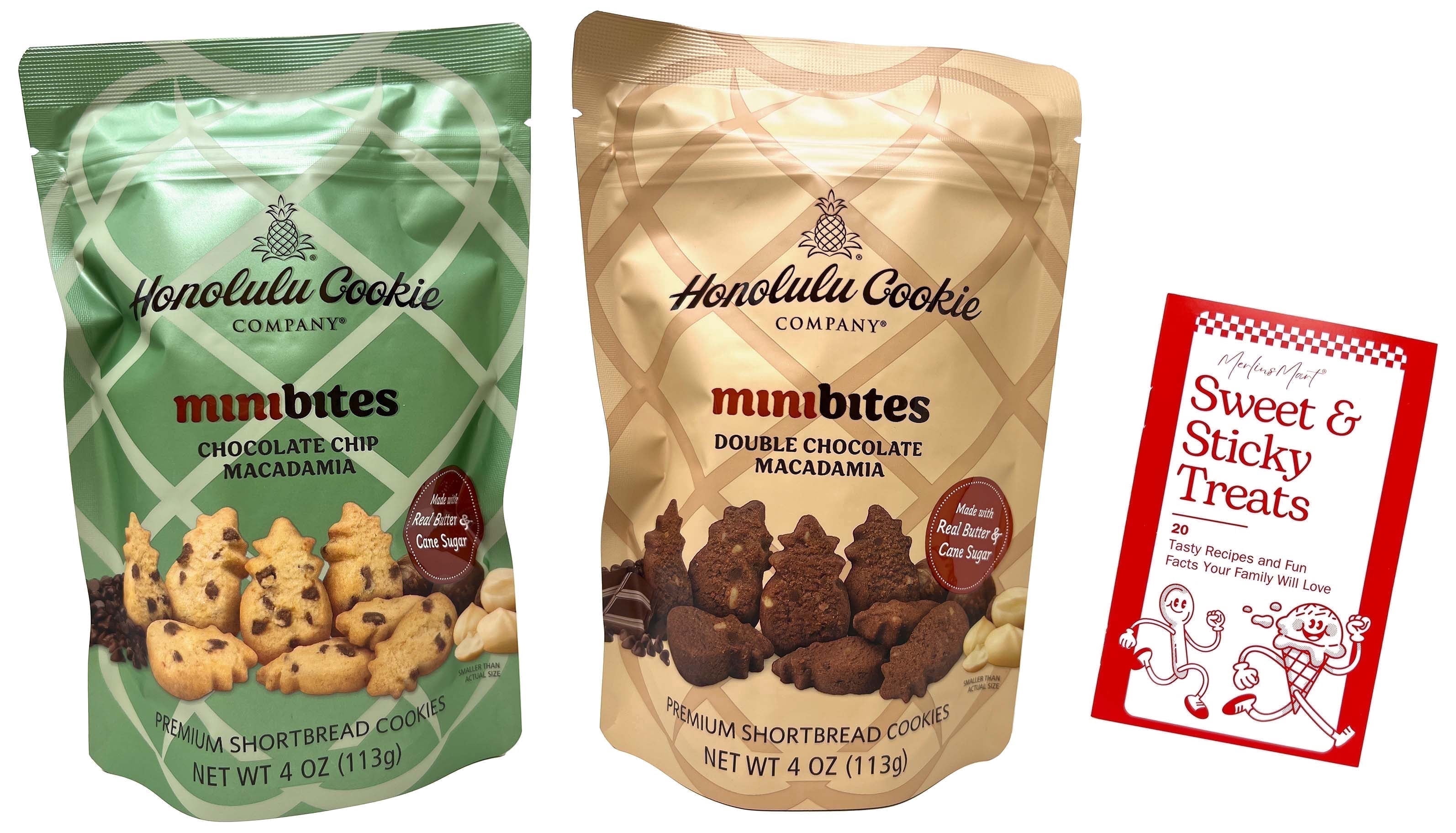 Honolulu Cookie Company Mini Cookie Bites - Baked: Chocolate Chip and Double Chocolate Macadamia - 2 Pack (4 Oz), | MerlinsMart Zine