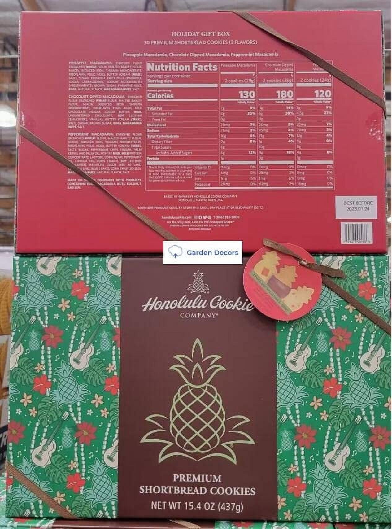 Honolulu Cookie Company Premium Shortbread Varity Cookies Gift Box 15