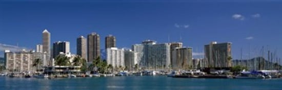 Honolulu Hawaii Canvas Art - Panoramic Images (36 x 12)