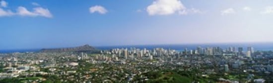 Honolulu Hawaii Canvas Art - Panoramic Images (38 x 12)