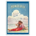 thumbnail image 1 of Honolulu Hawaii - Moana and Royal Hawaiian Hotels Booklet - Vintage Travel Poster by W.R.R. Potter c.1910s - Master Art Print (Unframed) 13in x 19in, 1 of 4