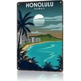 thumbnail image 1 of Honolulu Hawaii At Night Vintage City Landscape Metal Tin Sign, Retro Travel Tin Signs Posters For Man Cave Bar Garage Car Room Streets Wall Decor 8 X 12 Inch, 1 of 7