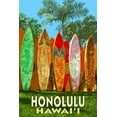 thumbnail image 1 of Honolulu, Hawaii, Surfboard Fence (12x18 Wall Art Poster, Room Decor), 1 of 3