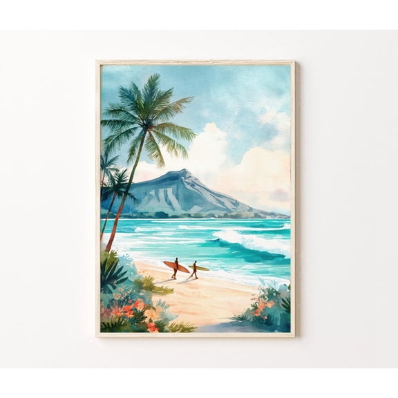 Honolulu Hawaii Waikiki Beach Diamond Head Home Decor