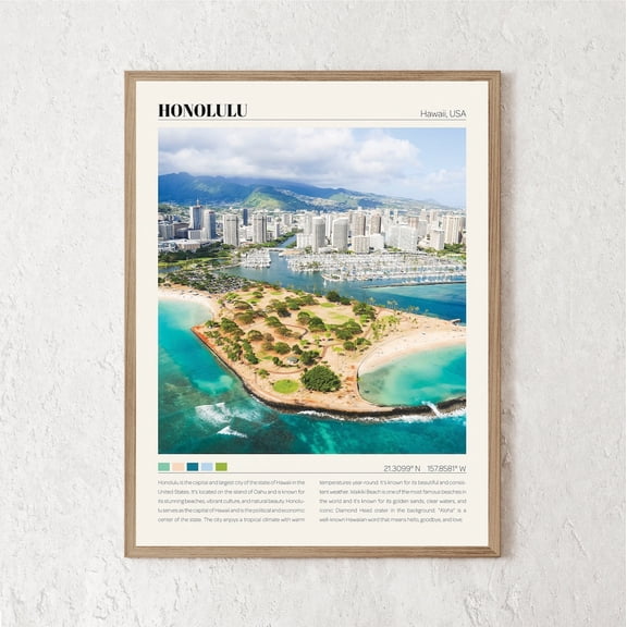 Honolulu Print Honolulu Wall Art Honolulu Honolulu Photo Honolulu Honolulu Wall Decor Honolulu Travel Gift