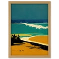 thumbnail image 1 of Honopu Beach Coastline Summer in Hawaii Mustard Blues Artwork Framed Wall Art Print A4, 1 of 4