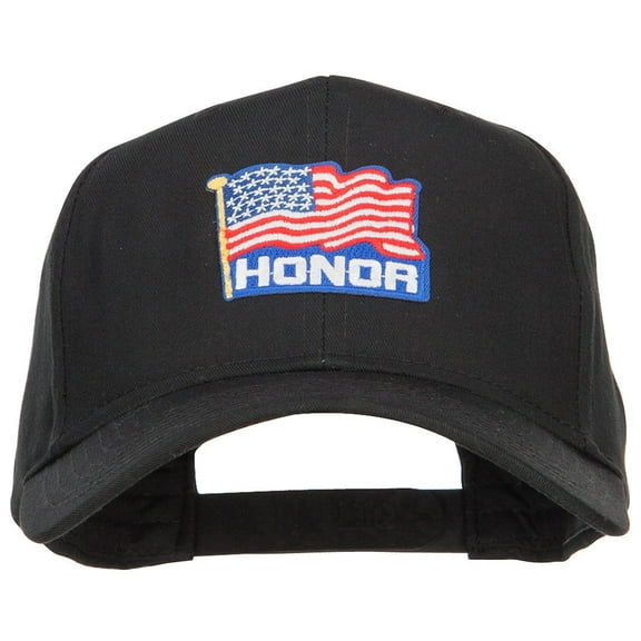 Honor American Flag Patched Twill Cap - Black OSFM